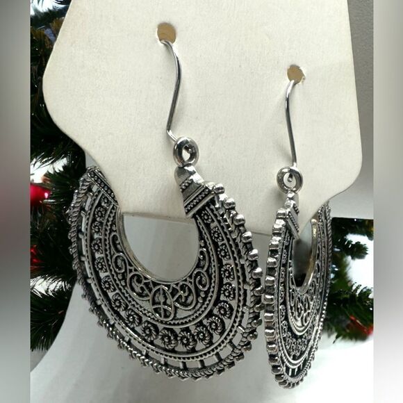 Silver Earrings l Hollowed Out l 3 Darling Styles l Hook l New - Picture 10 of 12